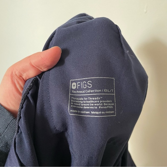 Figs High Waisted Livingston Basic Scrub Pants Navy Blue Size XXL Tall - Picture 7 of 7